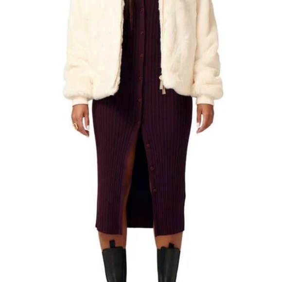 LITA Ciara Faux Fur Bomber Coat Size Medium New With Tags $498 - Picture 10 of 10